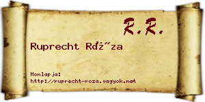 Ruprecht Róza névjegykártya